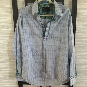 Scott Weiland blue and Paisley button down shirt with cuffs size XL cotton